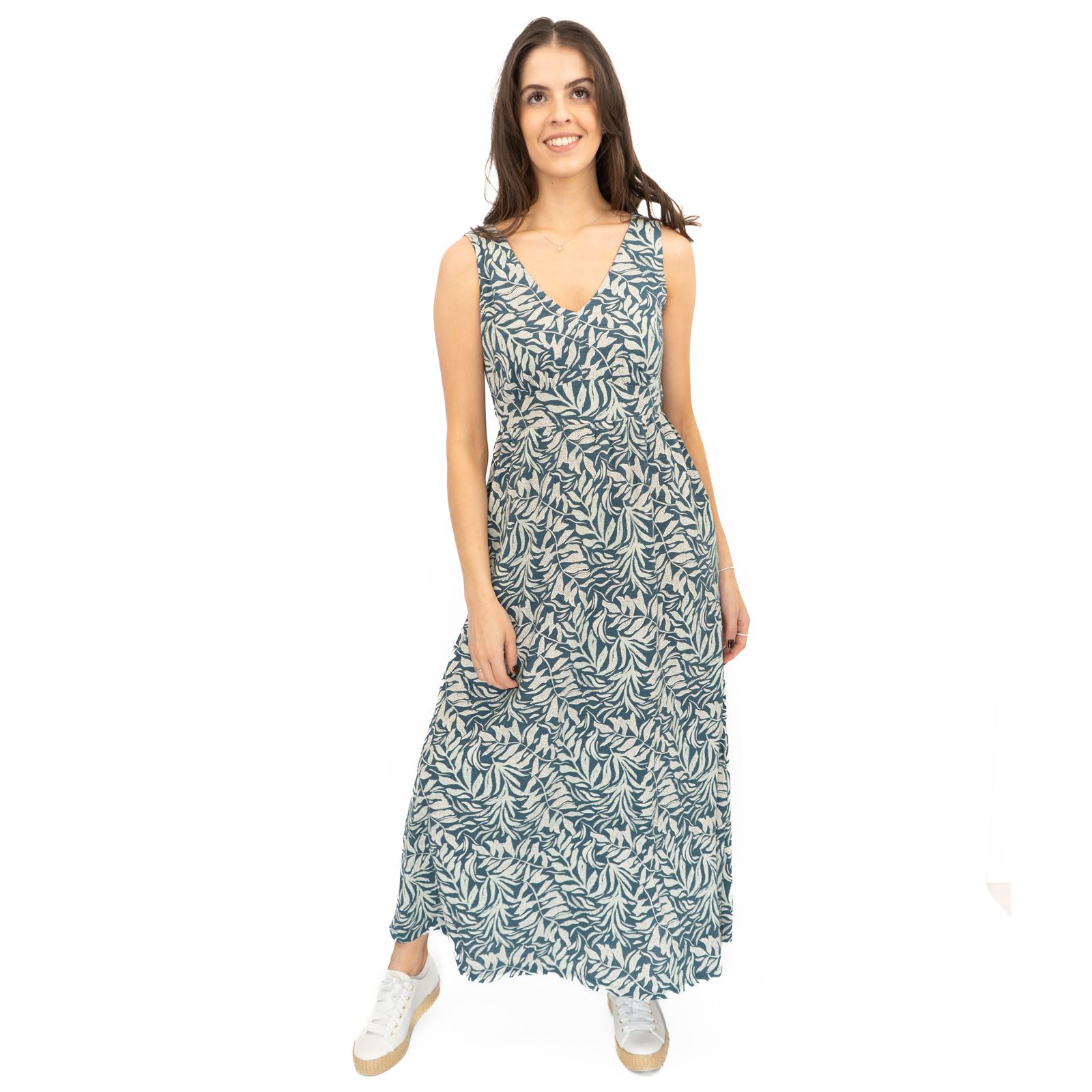 Womens Seasalt Blue Floral Dress Polmanter Maxi Organic Cotton Sleeveless Summer - Picture 9 of 21