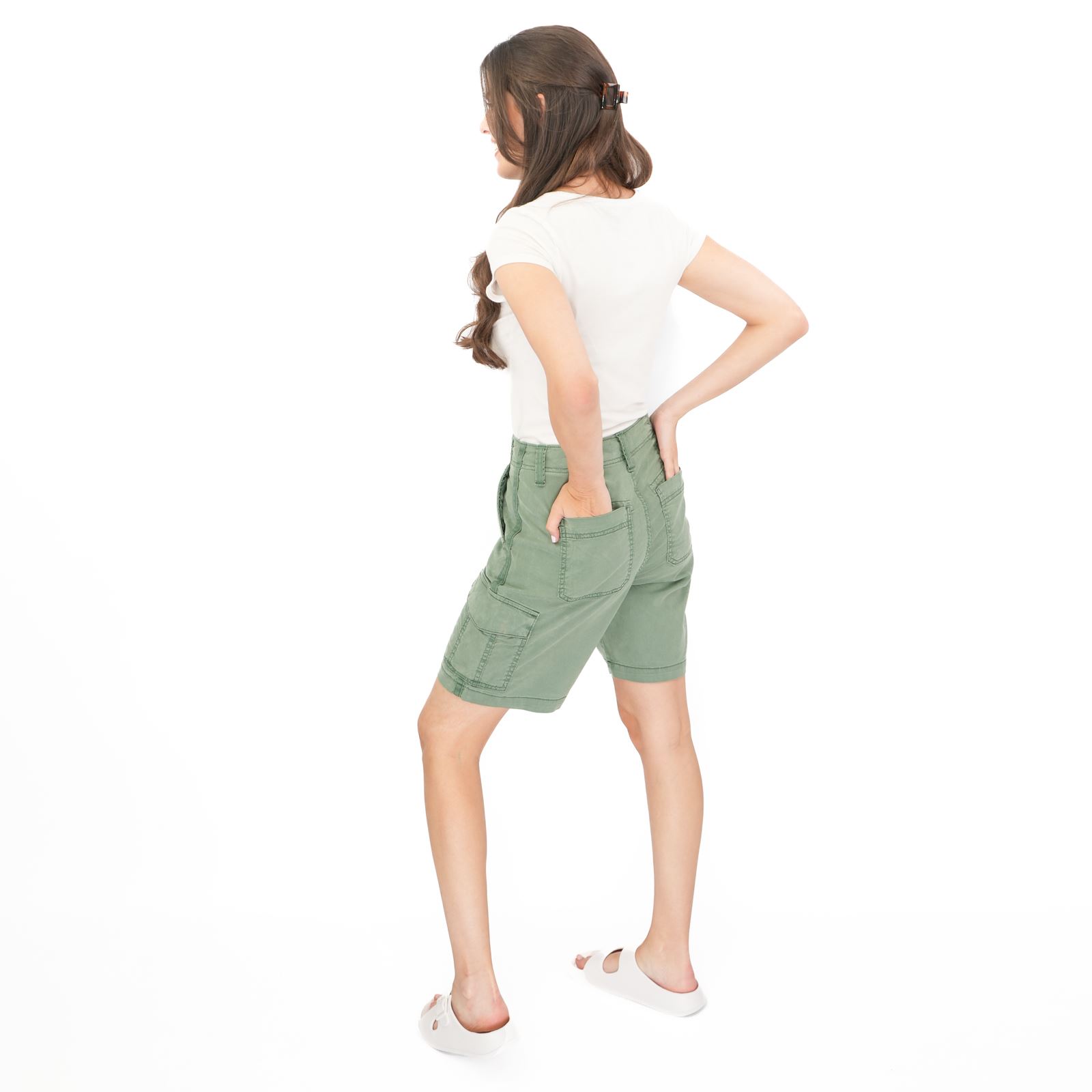 Womens M&S Cargo Short Classic Cotton Lyocell Tea Dyed Easy Wear Summer Holiday - Picture 37 of 49