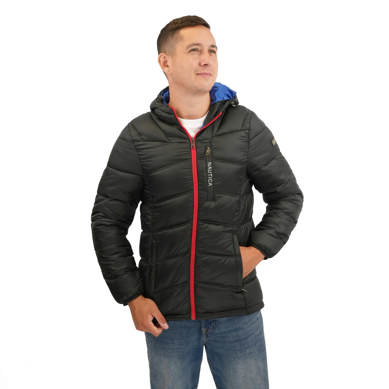 Nautica Mens Puffer Jacket Performance N83 Hooded Pockets Water Resistant - Picture 21 of 36