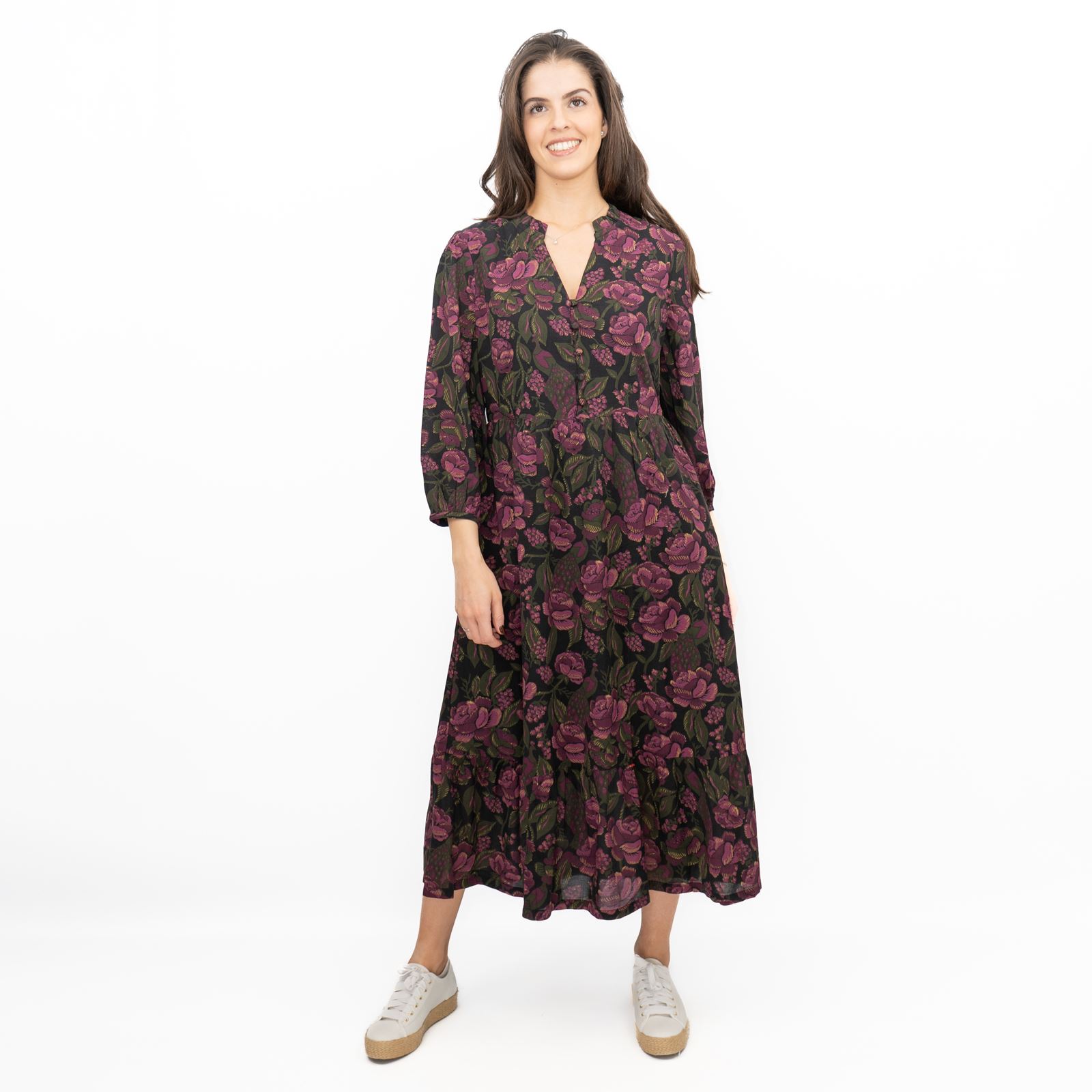 Womens Seasalt Purple Engleheart Dress in Tapestry Bloom Grape Print Midi - Picture 7 of 12