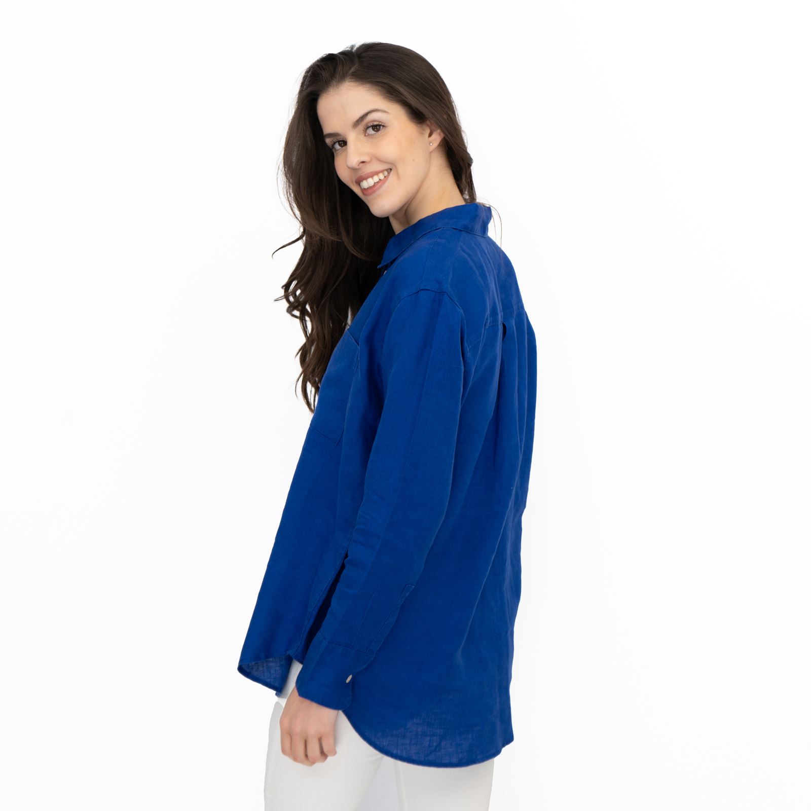 M&S Womens Linen Blouse Collared Pure Button Up Top Smart Casual - Picture 66 of 87