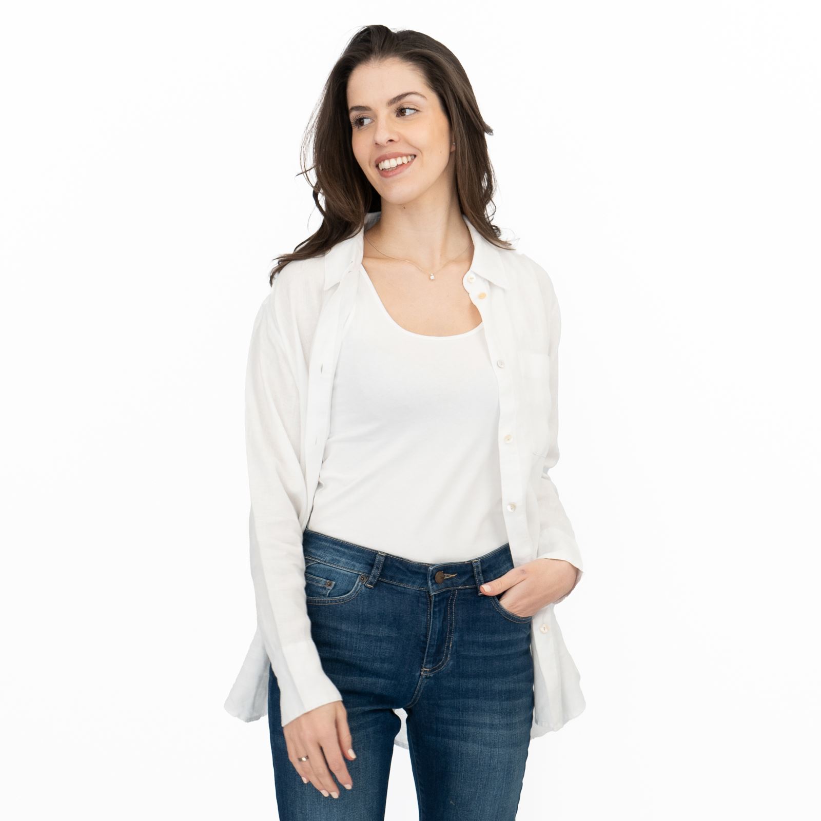 M&S Womens Linen Blouse Collared Pure Button Up Top Smart Casual - Picture 85 of 87