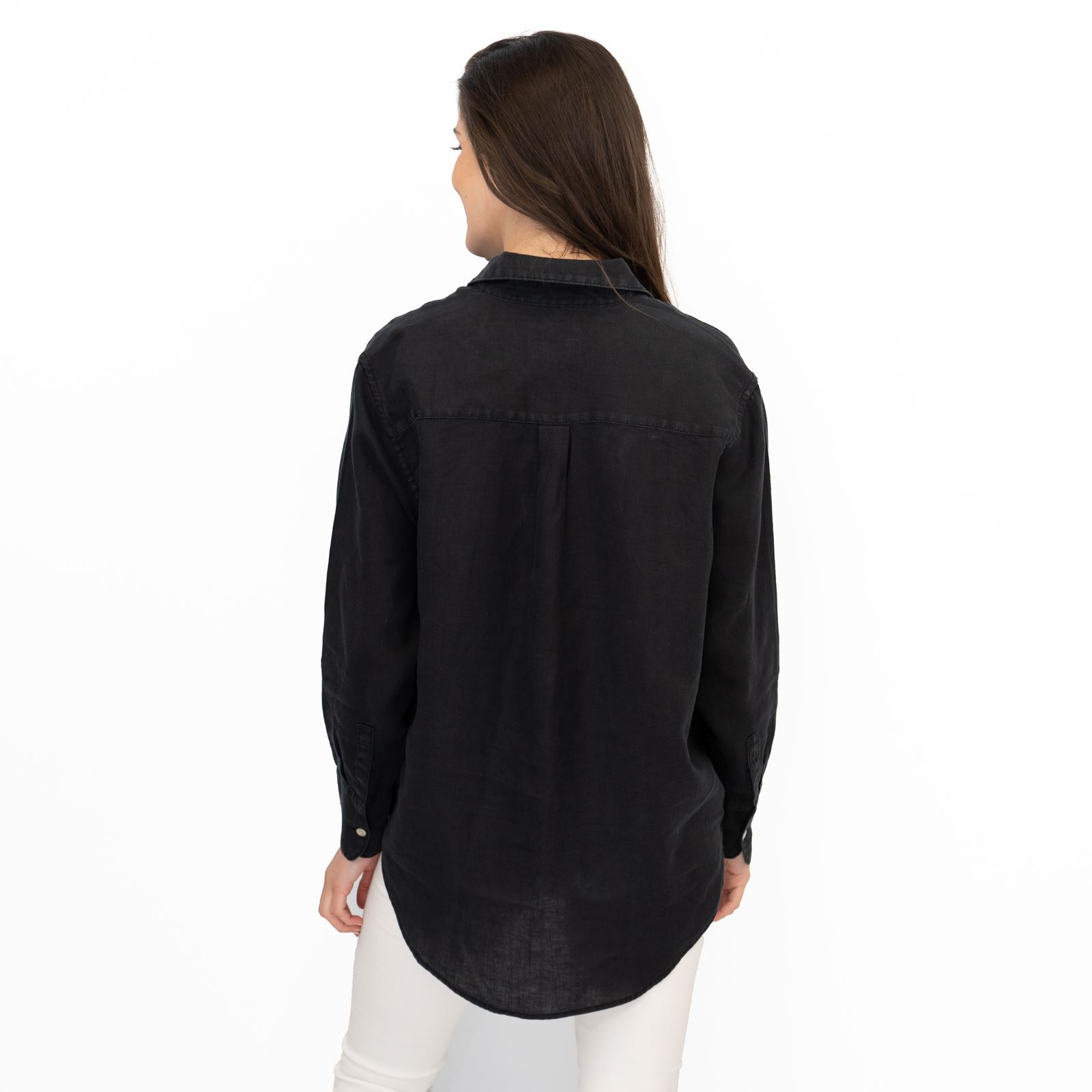 M&S Womens Linen Blouse Collared Pure Button Up Top Smart Casual - Picture 20 of 87