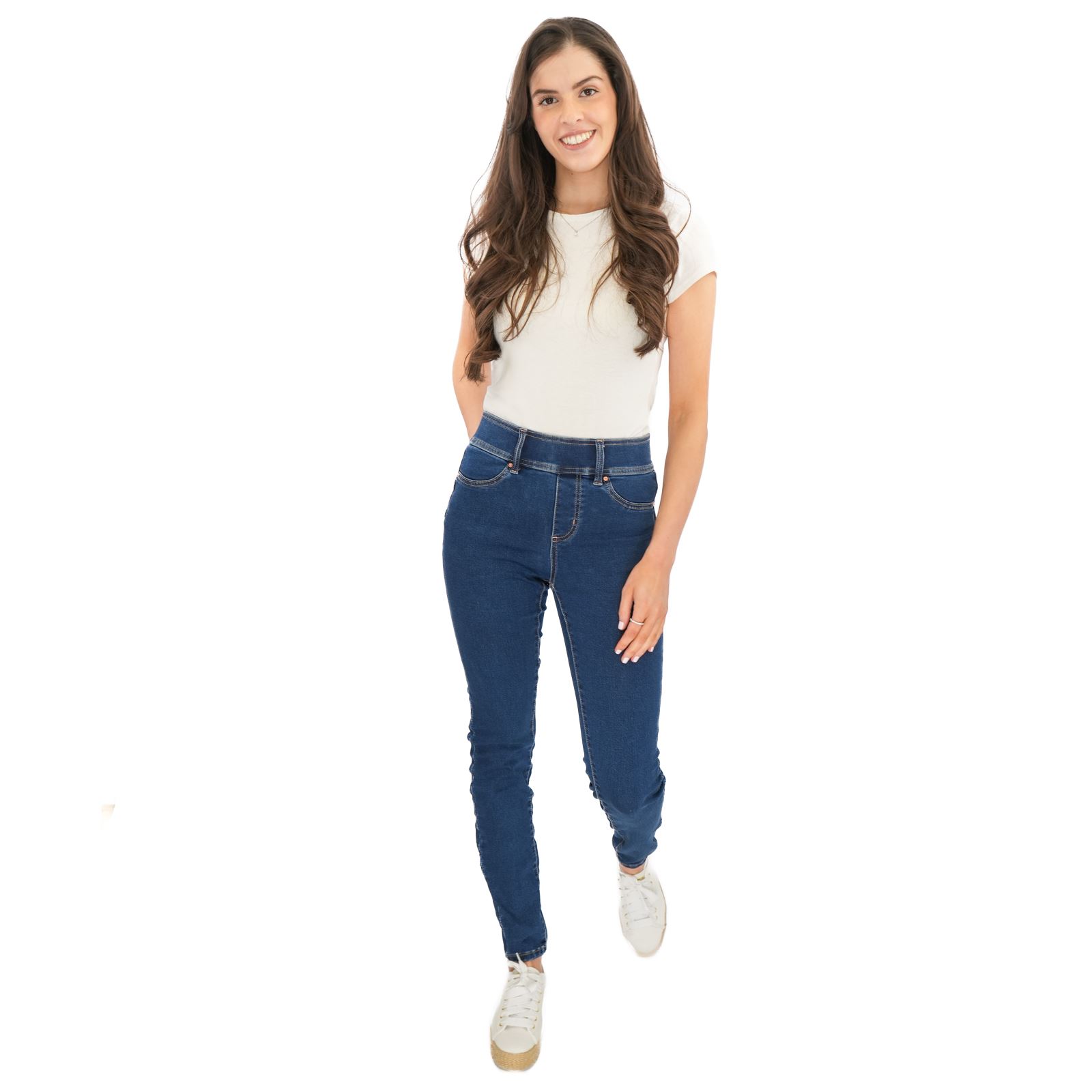 Womens Next Sculpt Leggings Super Stretch Pull On Dark Blue Black Denim Fabric - Picture 26 of 31