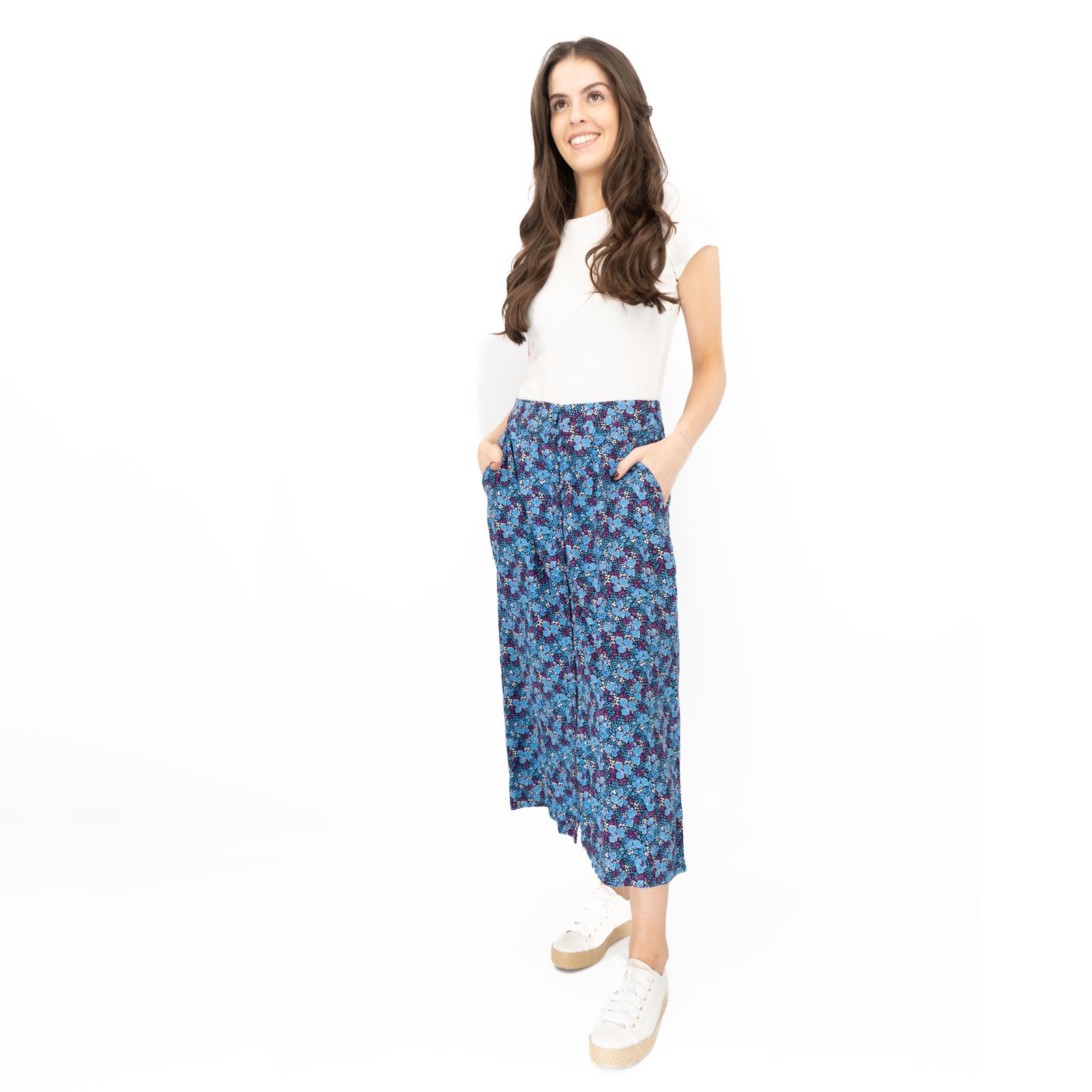 Womens White Stuff Purple Floral Skirt Longer Length Midi Buttons Pockets - Picture 11 of 11