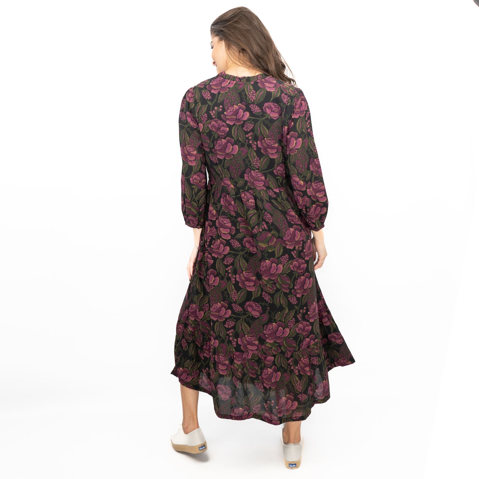 Womens Seasalt Purple Engleheart Dress in Tapestry Bloom Grape Print Midi - Picture 8 of 12