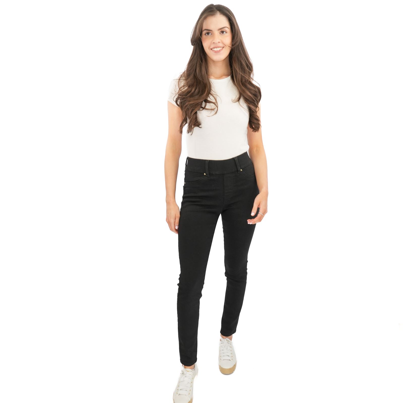 Womens Next Sculpt Leggings Super Stretch Pull On Dark Blue Black Denim Fabric - Picture 13 of 31