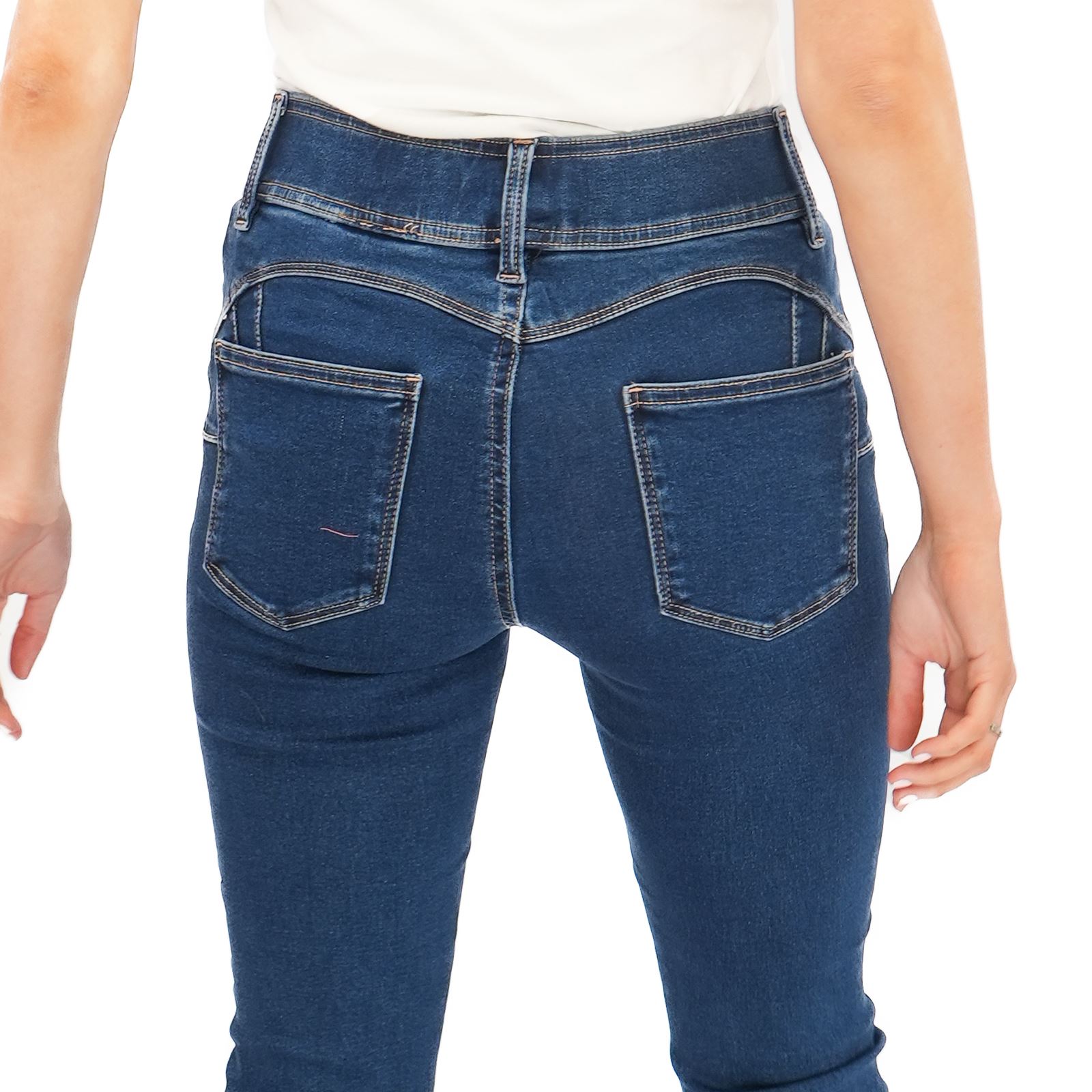 Womens Next Sculpt Leggings Super Stretch Pull On Dark Blue Black Denim Fabric - Picture 23 of 31