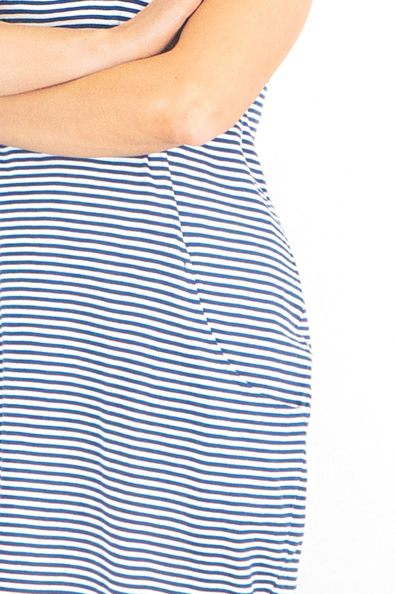Womens Seasalt Dress Relaxed Lightweight Navy Stripe Cotton Halldrine