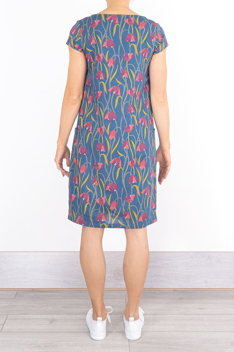 Womens Seasalt Dress Blue Floral Short Sleeve Ladies River Cove Cotton