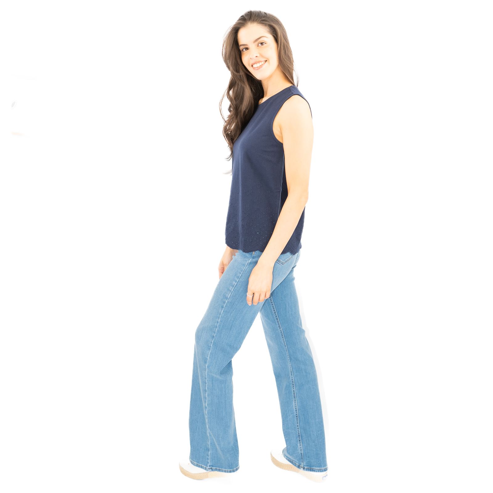 Womens White Stuff Silvia Vest Green Navy Cut Out Sleevless Lightweight Summer - Picture 15 of 31