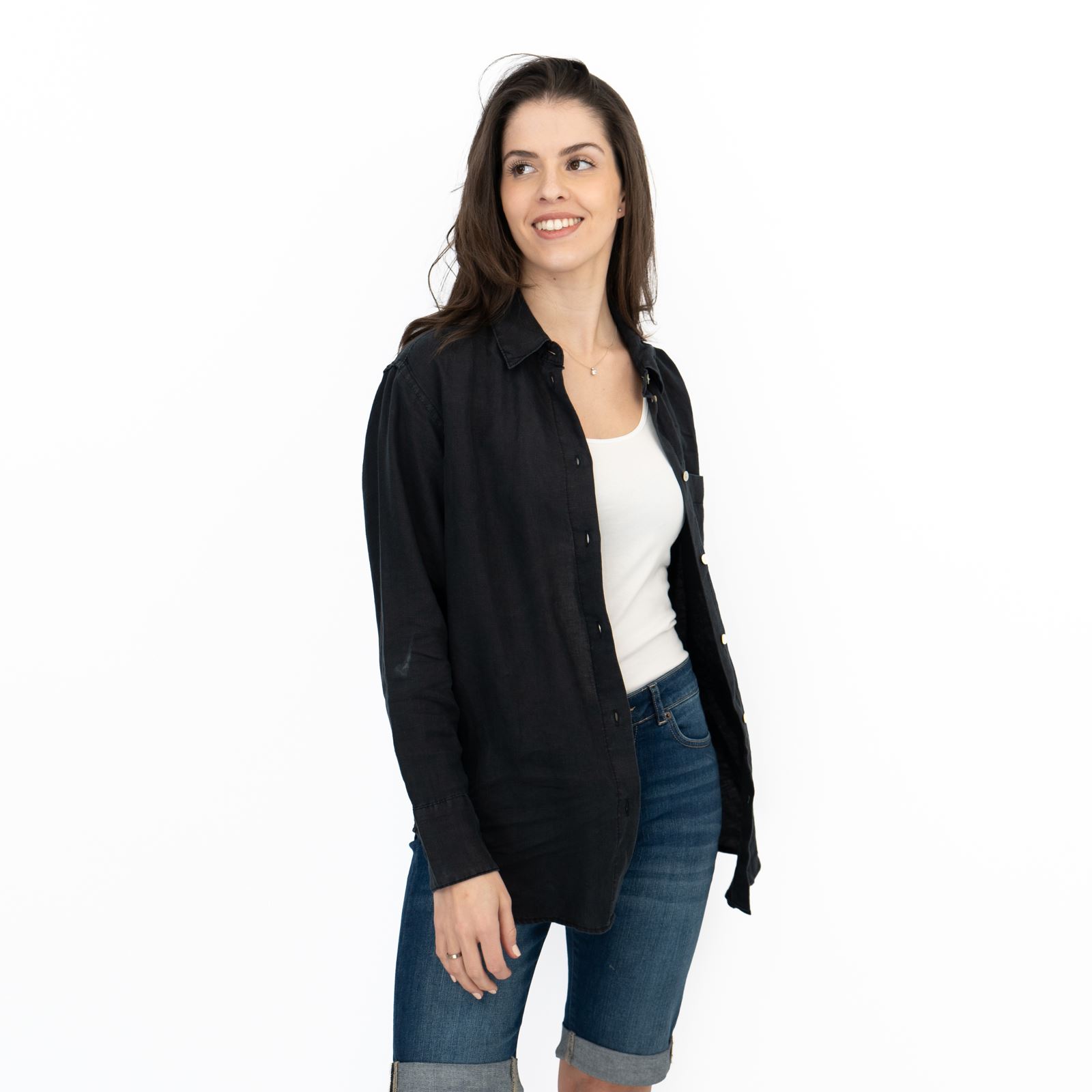 M&S Womens Linen Blouse Collared Pure Button Up Top Smart Casual - Picture 12 of 87