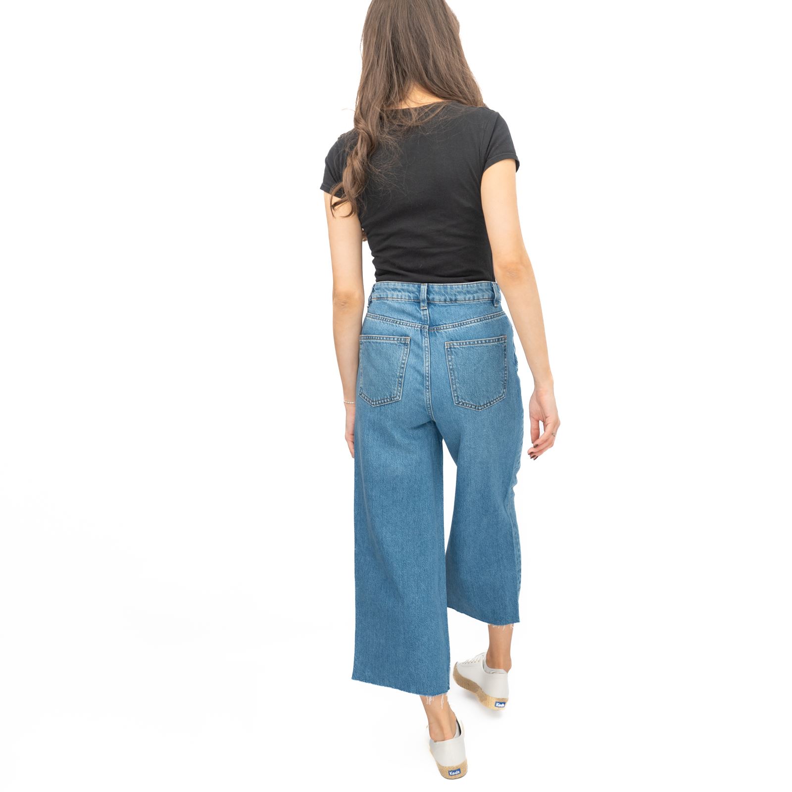 Womens M&S Cropped Jean Wide Leg High Waist Raw Hem 3 Colours White Medium Denim - Picture 22 of 59