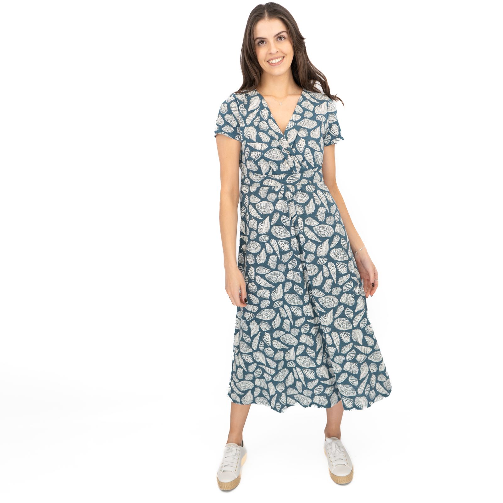 Womens Seasalt Blue Chapelle Dress Pocket Shells Print Midi Cotton Summer - Picture 14 of 29