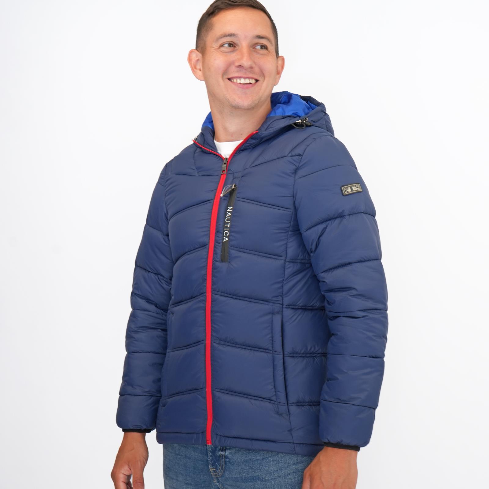 Nautica Mens Puffer Jacket Performance N83 Hooded Pockets Water Resistant - Picture 23 of 36