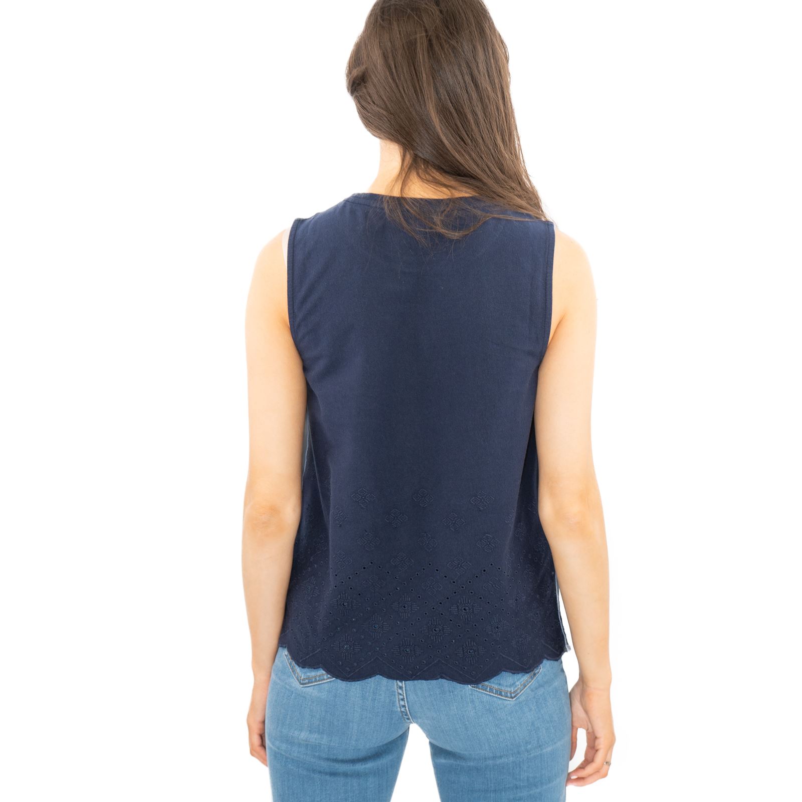 Womens White Stuff Silvia Vest Green Navy Cut Out Sleevless Lightweight Summer - Picture 19 of 31