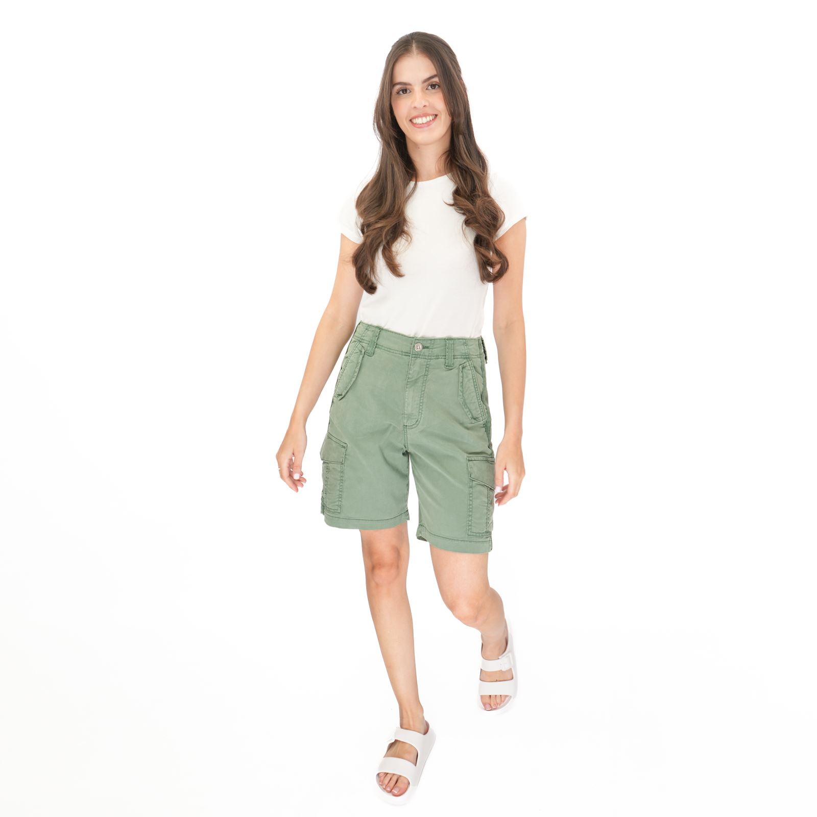 Womens M&S Cargo Short Classic Cotton Lyocell Tea Dyed Easy Wear Summer Holiday - Picture 35 of 49