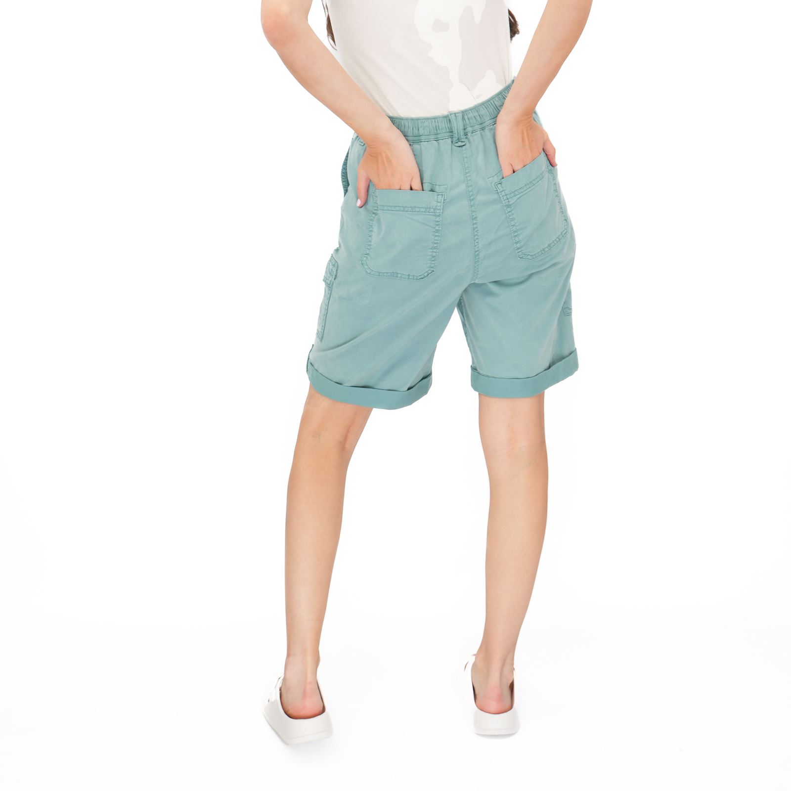 Womens M&S Cargo Short Classic Cotton Lyocell Tea Dyed Stretch Waist - Picture 54 of 67