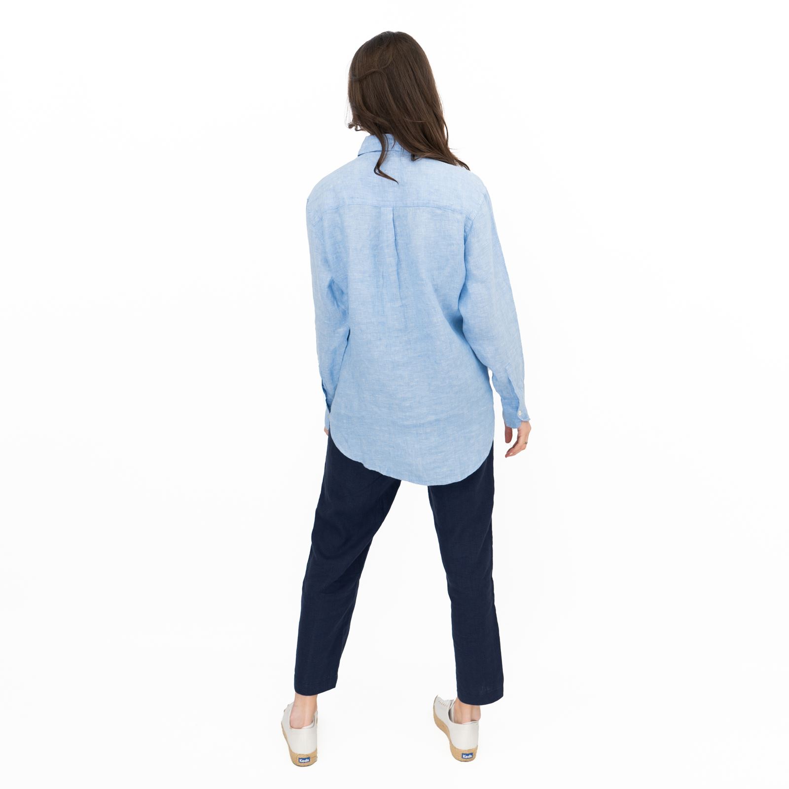 M&S Womens Linen Blouse Collared Pure Button Up Top Smart Casual - Picture 36 of 87