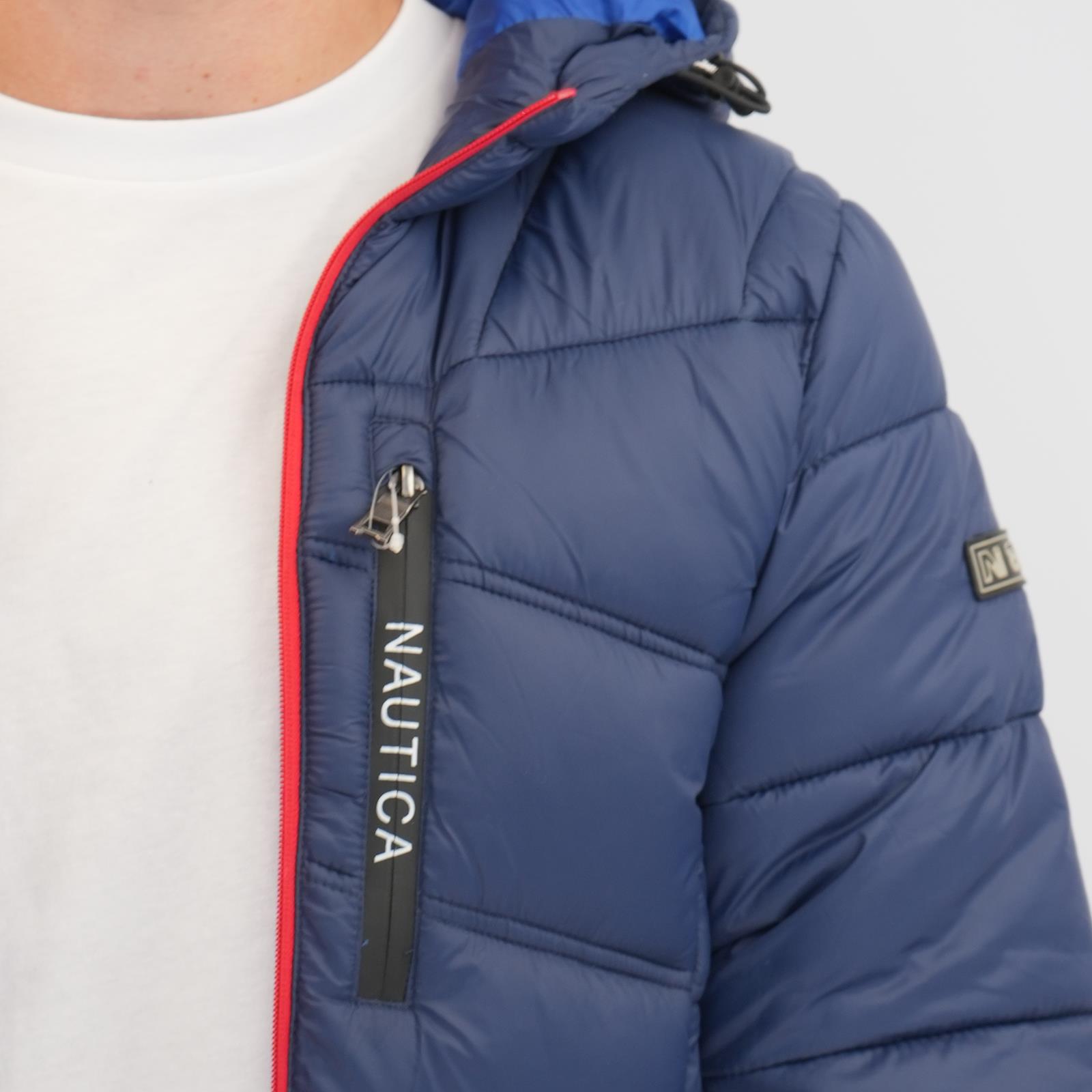 Nautica Mens Puffer Jacket Performance N83 Hooded Pockets Water Resistant - Picture 24 of 36