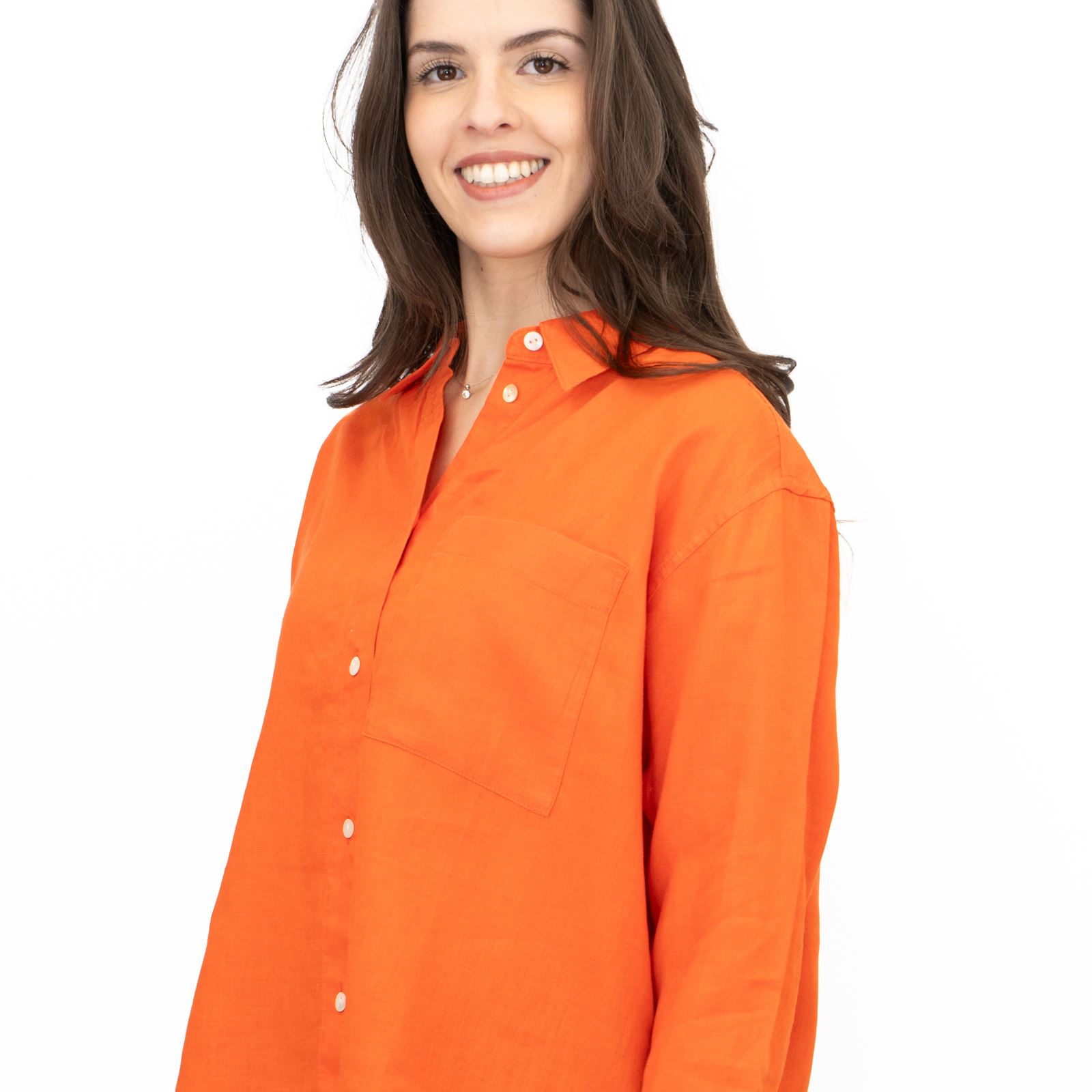 M&S Womens Linen Blouse Collared Pure Button Up Top Smart Casual - Picture 24 of 87