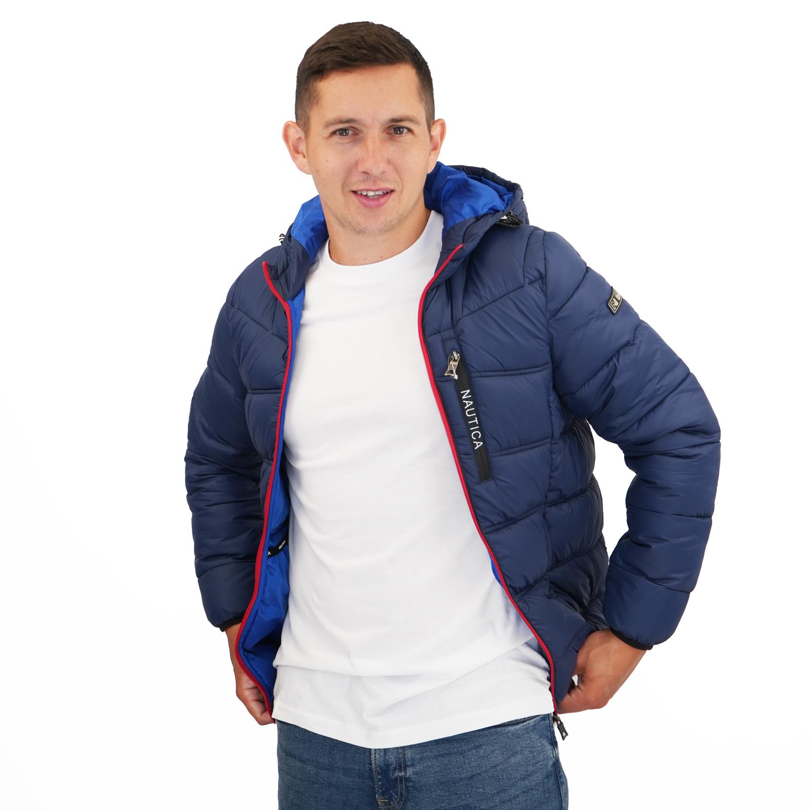 Nautica Mens Puffer Jacket Performance N83 Hooded Pockets Water Resistant - Picture 26 of 36