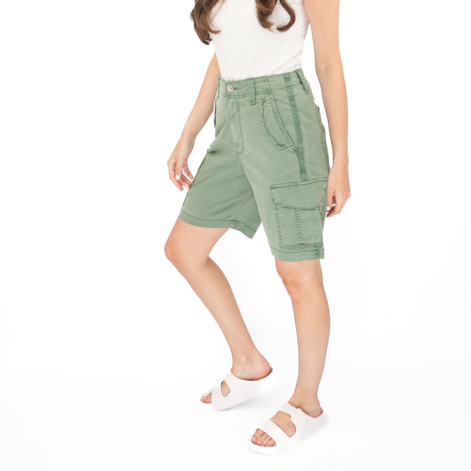 Womens M&S Cargo Short Classic Cotton Lyocell Tea Dyed Easy Wear Summer Holiday - Picture 39 of 49