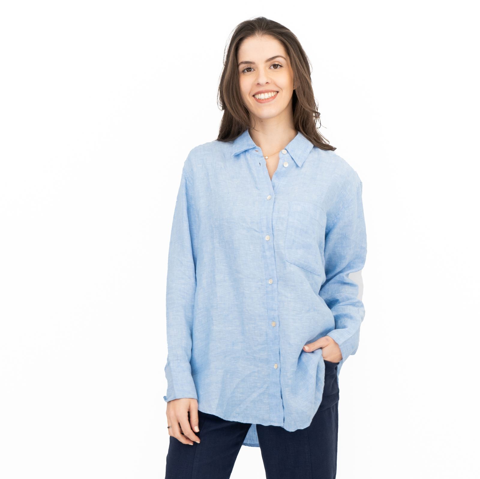 M&S Womens Linen Blouse Collared Pure Button Up Top Smart Casual - Picture 38 of 87