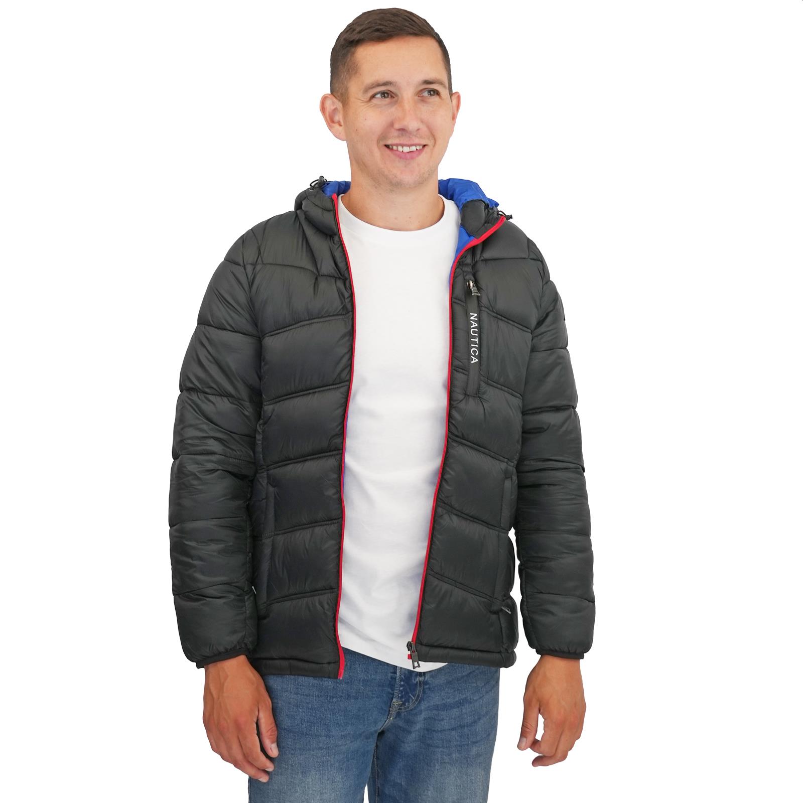 Nautica Mens Puffer Jacket Performance N83 Hooded Pockets Water Resistant - Picture 20 of 36