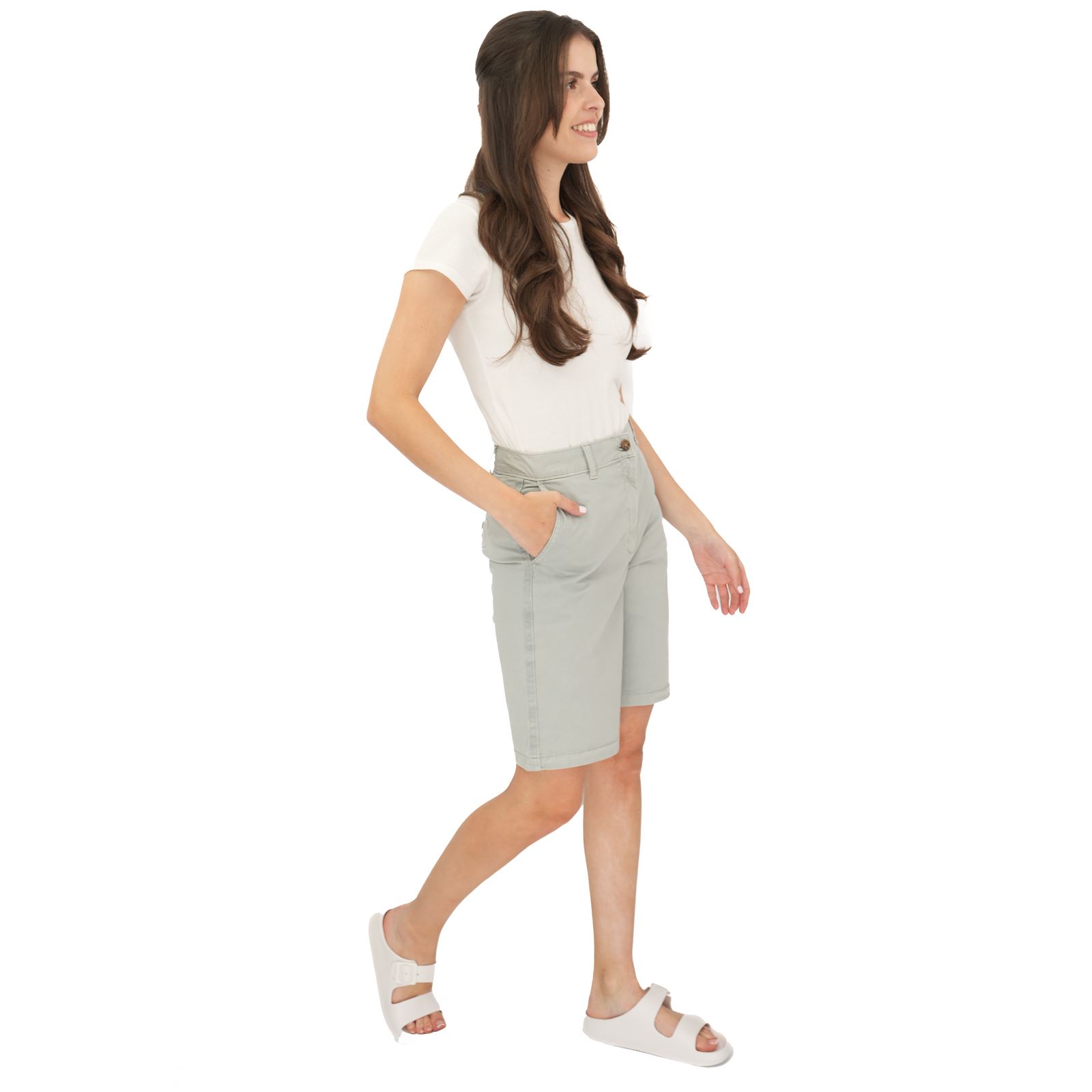 Womens M&S Chino Short Classic Cotton Rich Tea Dyed Easy Wear Summer Holiday - Picture 28 of 80