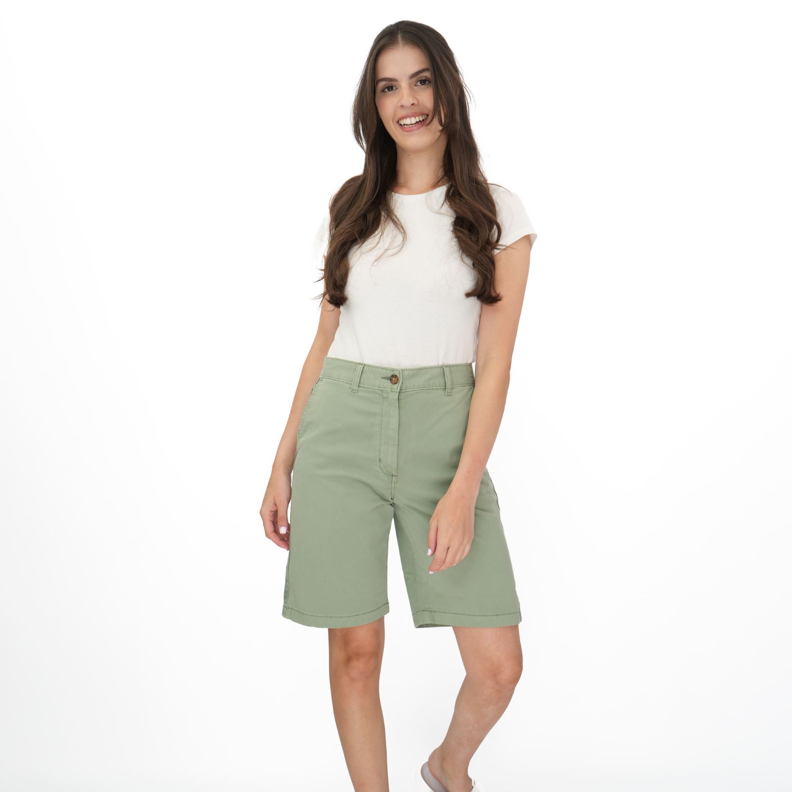 Womens M&S Chino Short Classic Cotton Rich Tea Dyed Easy Wear Summer Holiday - Picture 17 of 80