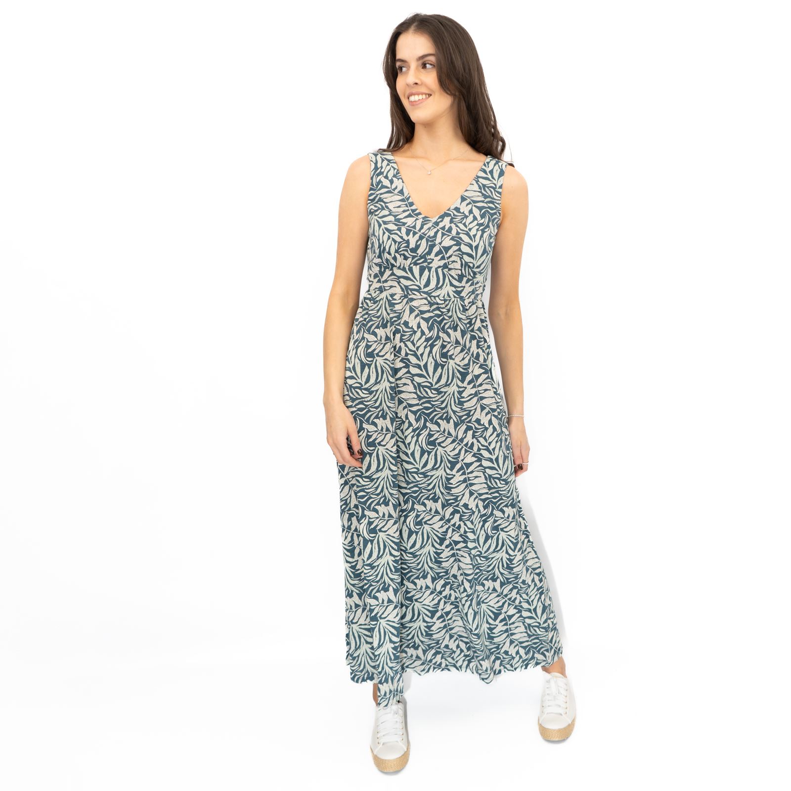 Womens Seasalt Blue Floral Dress Polmanter Maxi Organic Cotton Sleeveless Summer - Picture 21 of 21