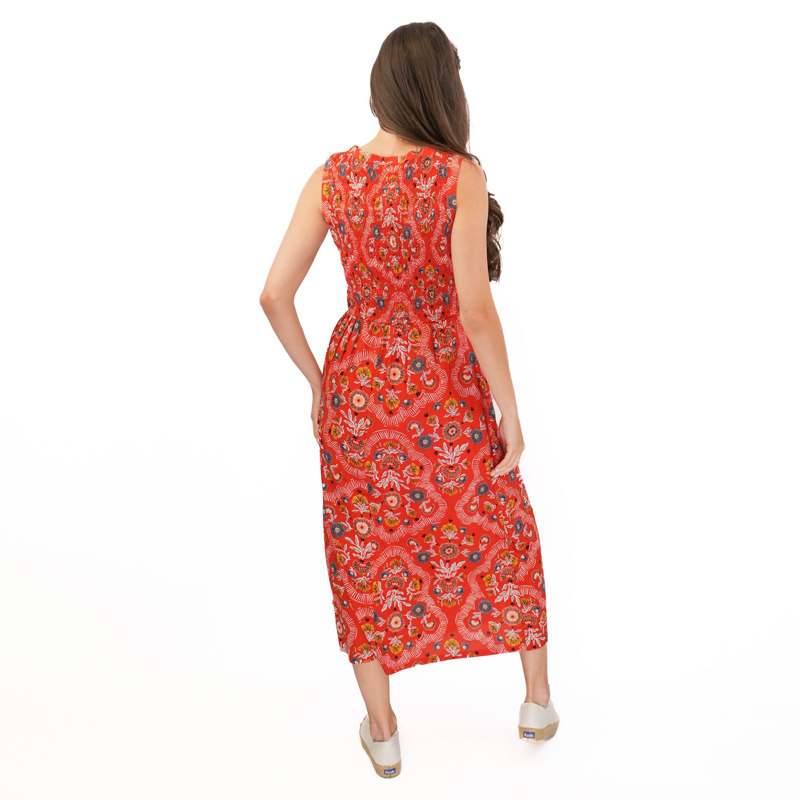 Womens Seasalt Meadowsweet Red Dress Floral Summer Midi Midaxi Sleeveless - Picture 8 of 14