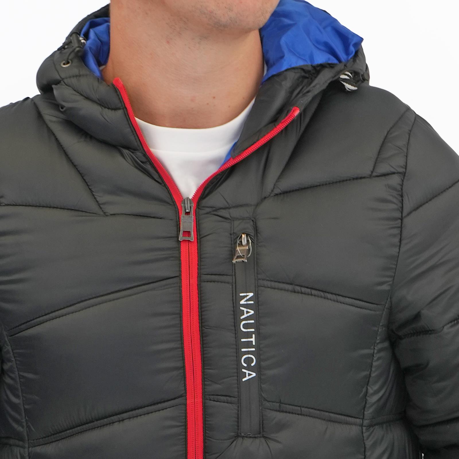 Nautica Mens Puffer Jacket Performance N83 Hooded Pockets Water Resistant - Picture 17 of 36