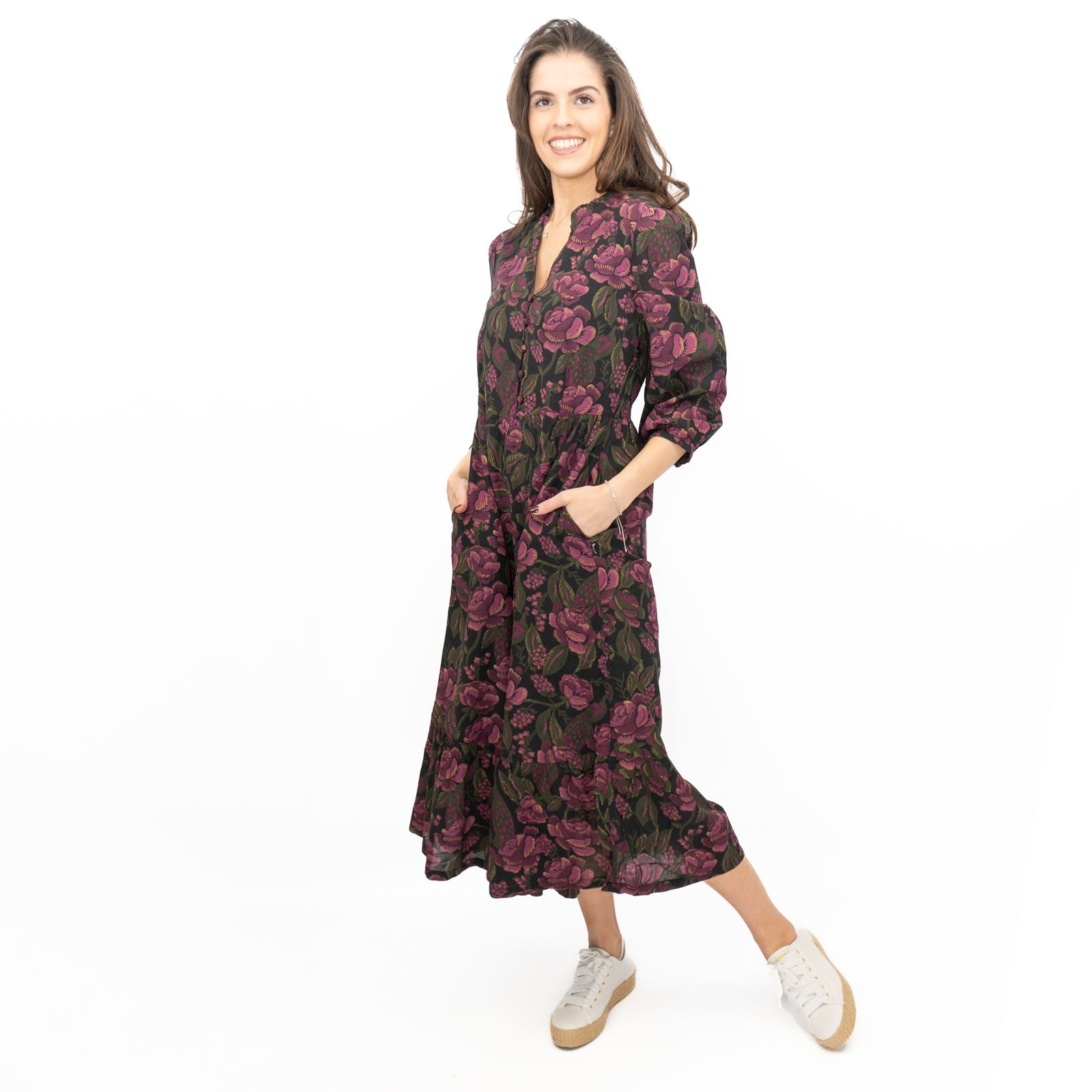 Womens Seasalt Purple Engleheart Dress in Tapestry Bloom Grape Print Midi - Picture 9 of 12