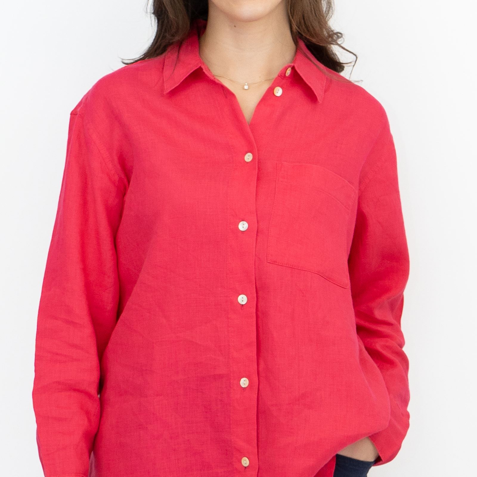 M&S Womens Linen Blouse Collared Pure Button Up Top Smart Casual - Picture 51 of 87