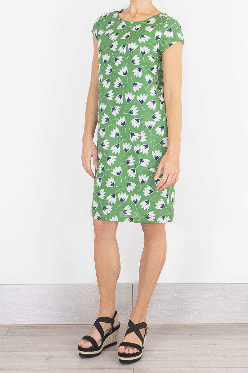 Womens Seasalt River Cove Dress Green Tulip Hedgerow Linen Cotton