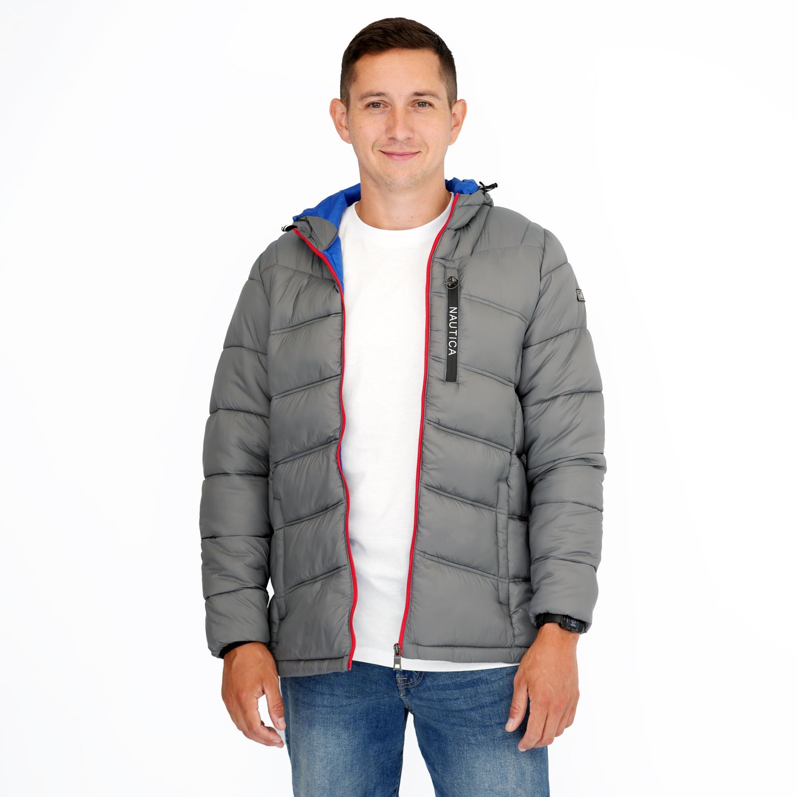 Nautica Mens Puffer Jacket Performance N83 Hooded Pockets Water Resistant - Picture 36 of 36