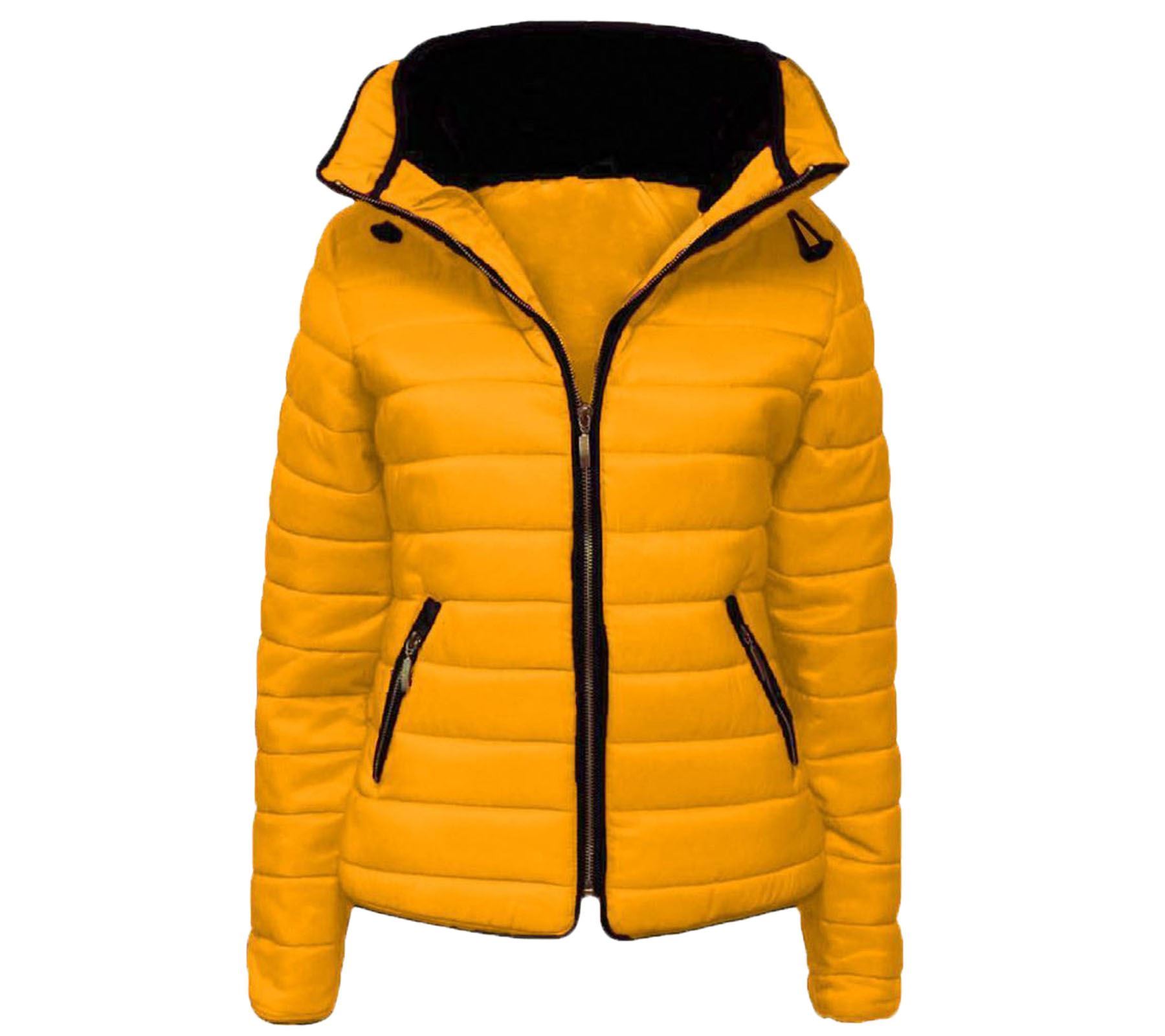 womens girls winter padded jacket school christmas fur bubble