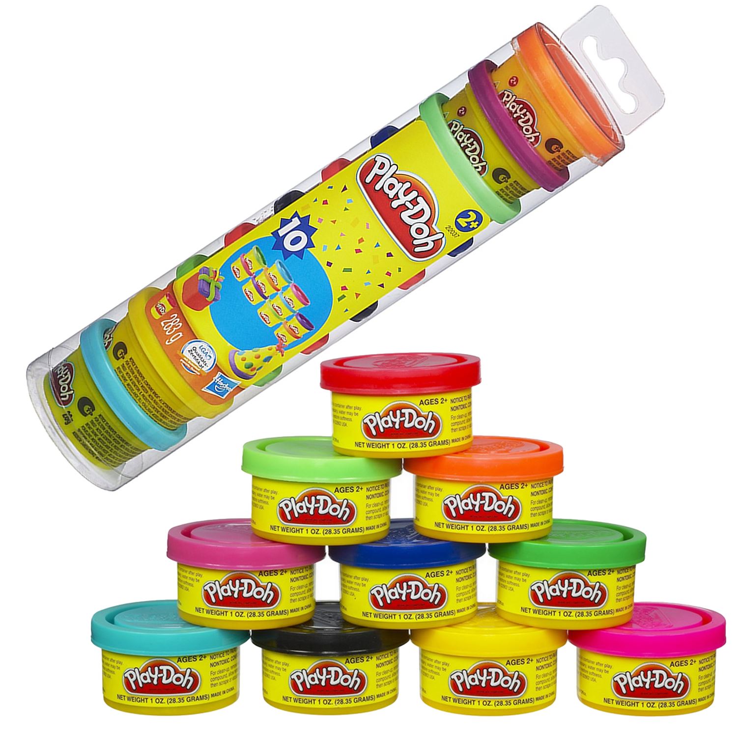 Hasbro PlayDoh Party Pack Tube with 10x 28g Mini Tubs Fun Kids Toy
