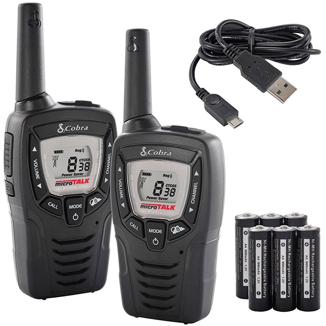 Cobra MT645 Walkie Talkie PMR 446 Radio 8km Twin Pack Rechargeable