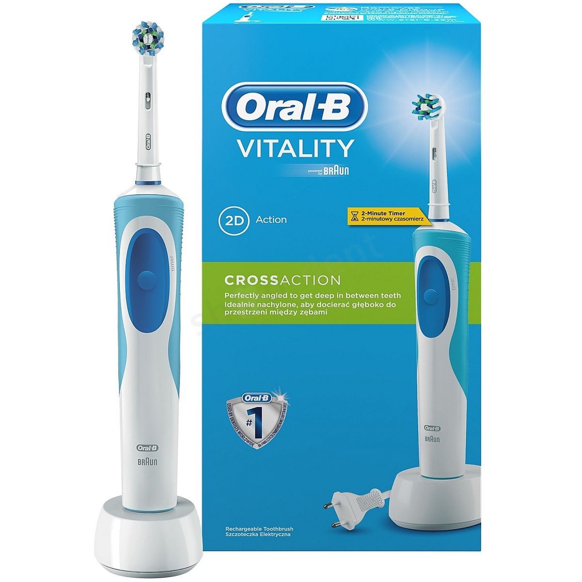Braun Oral-B Vitality CrossAction Electric Rechargeable Power ...