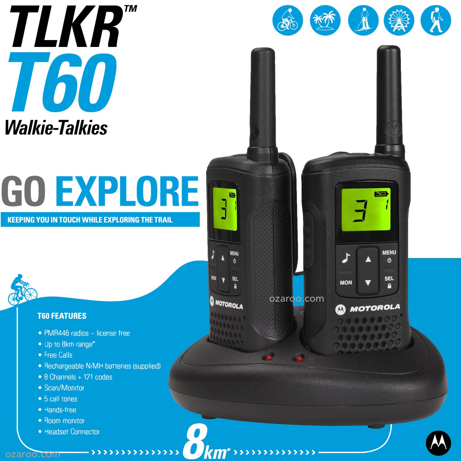 motorola talker tlkr t60 2 way walkie talkie 8km pmr 446 motorola talker tlkr t60 2 way walkie talkie 8km pmr 446