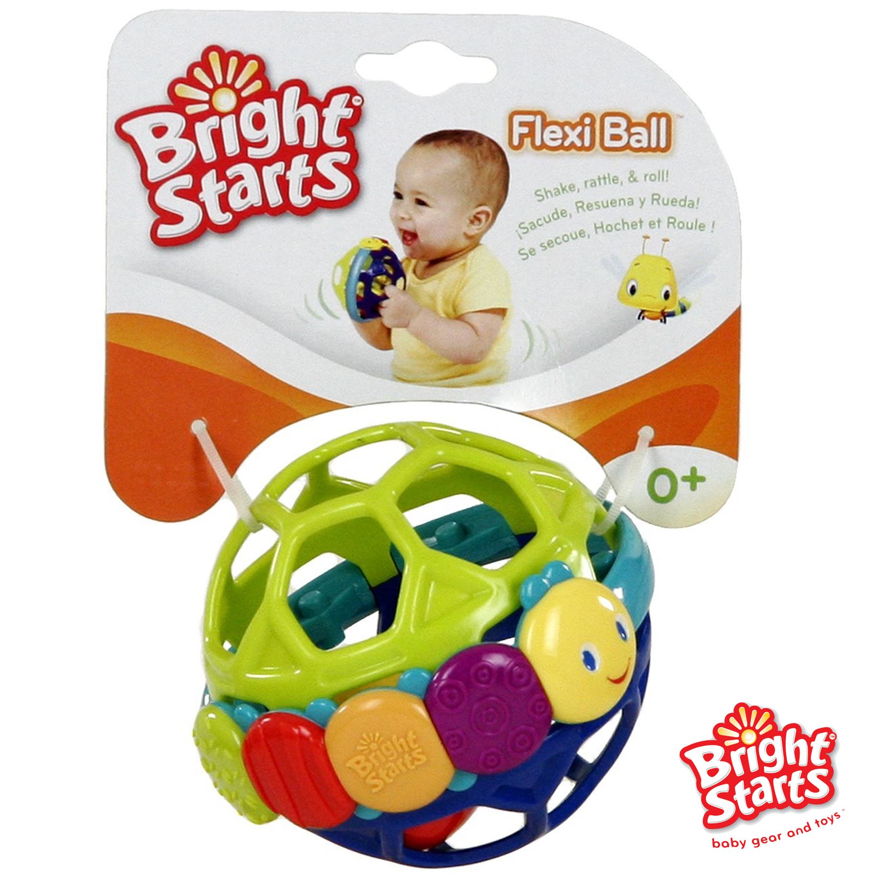 Bright Starts Baby Childrens Flexi Rattle Textured Soft Stimulating Toy