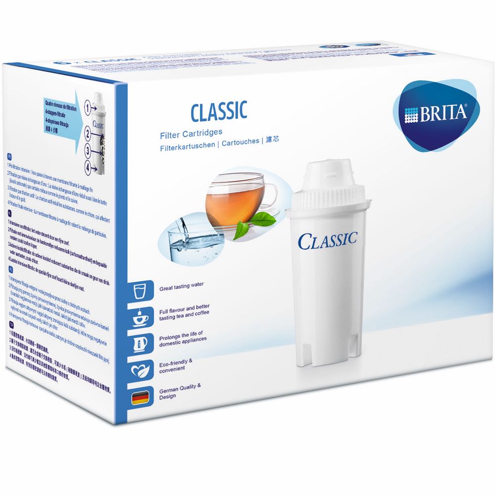 6 x Brita Classic Water Filter Jug Cartridges Replacement Refill 4 Week