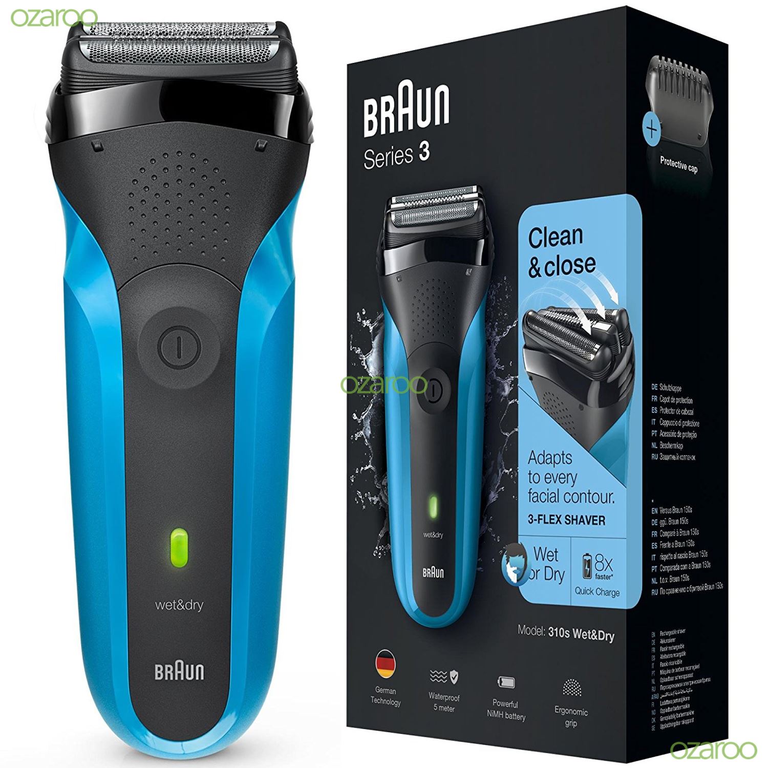 Braun Series 3 310s Mens Rechargeable Electric Face Stubble Shaver