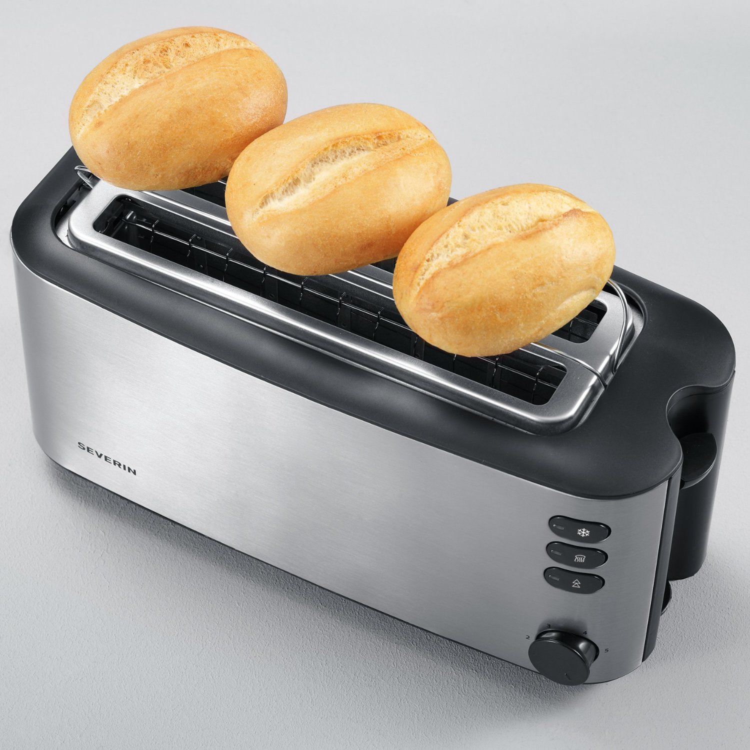Severin Automatic Long Slot Toaster 4 Slice 1400W Brushed Stainless