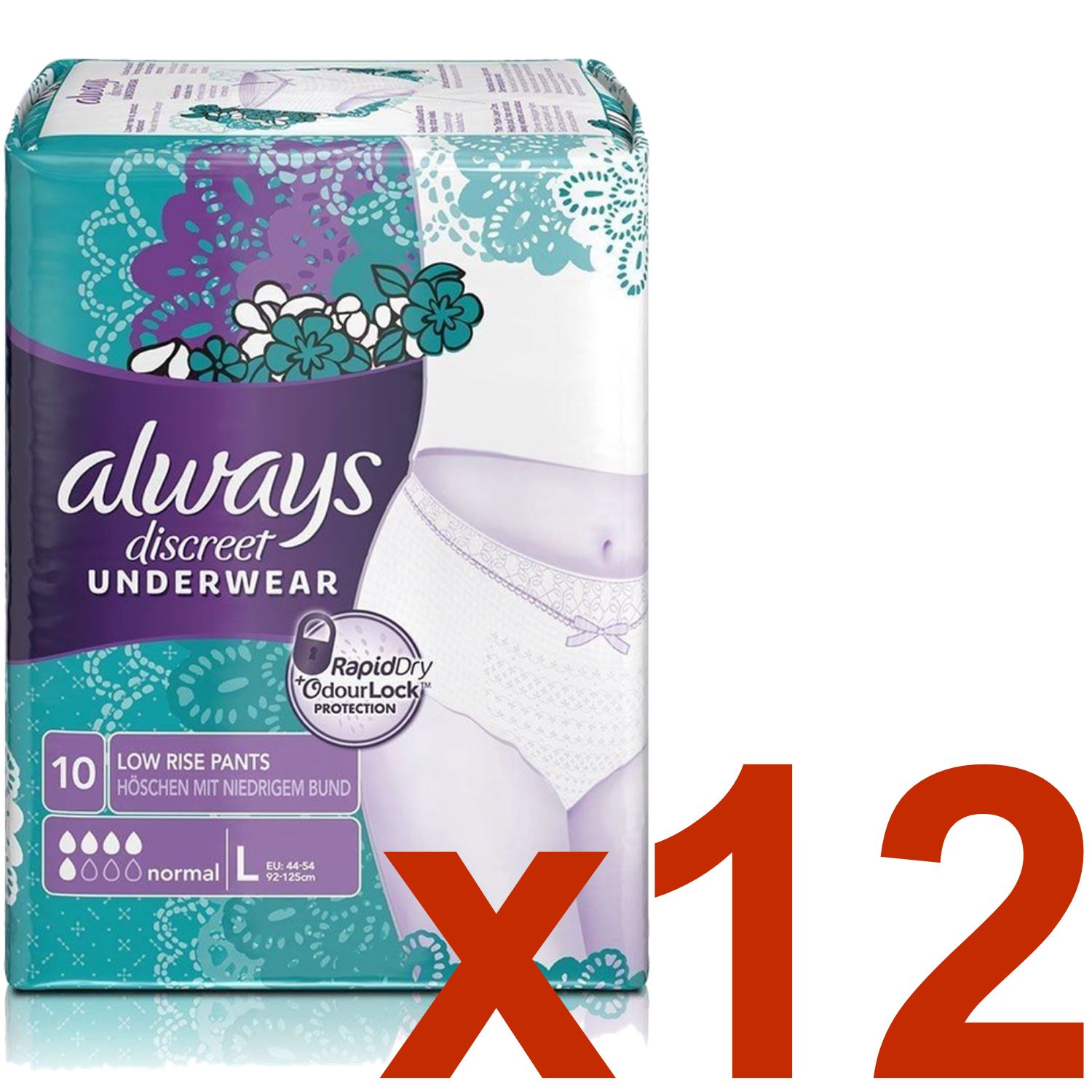 Always Discreet Sensitive Bladder Incontinence Pants Underwear Large