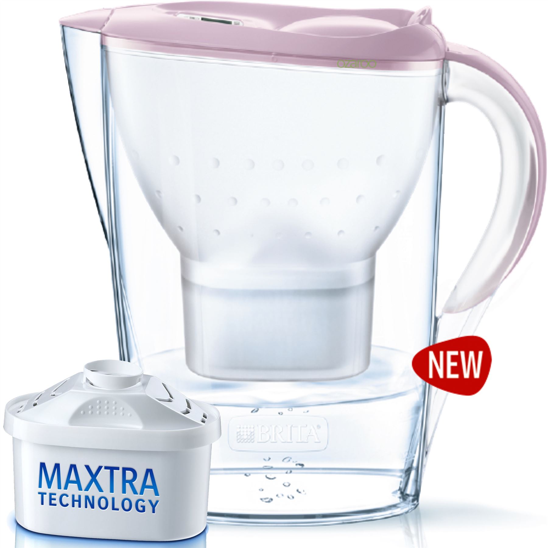 Brita Marella Home Fridge Water Filter Jug Pastel Gentle Rose + Maxtra