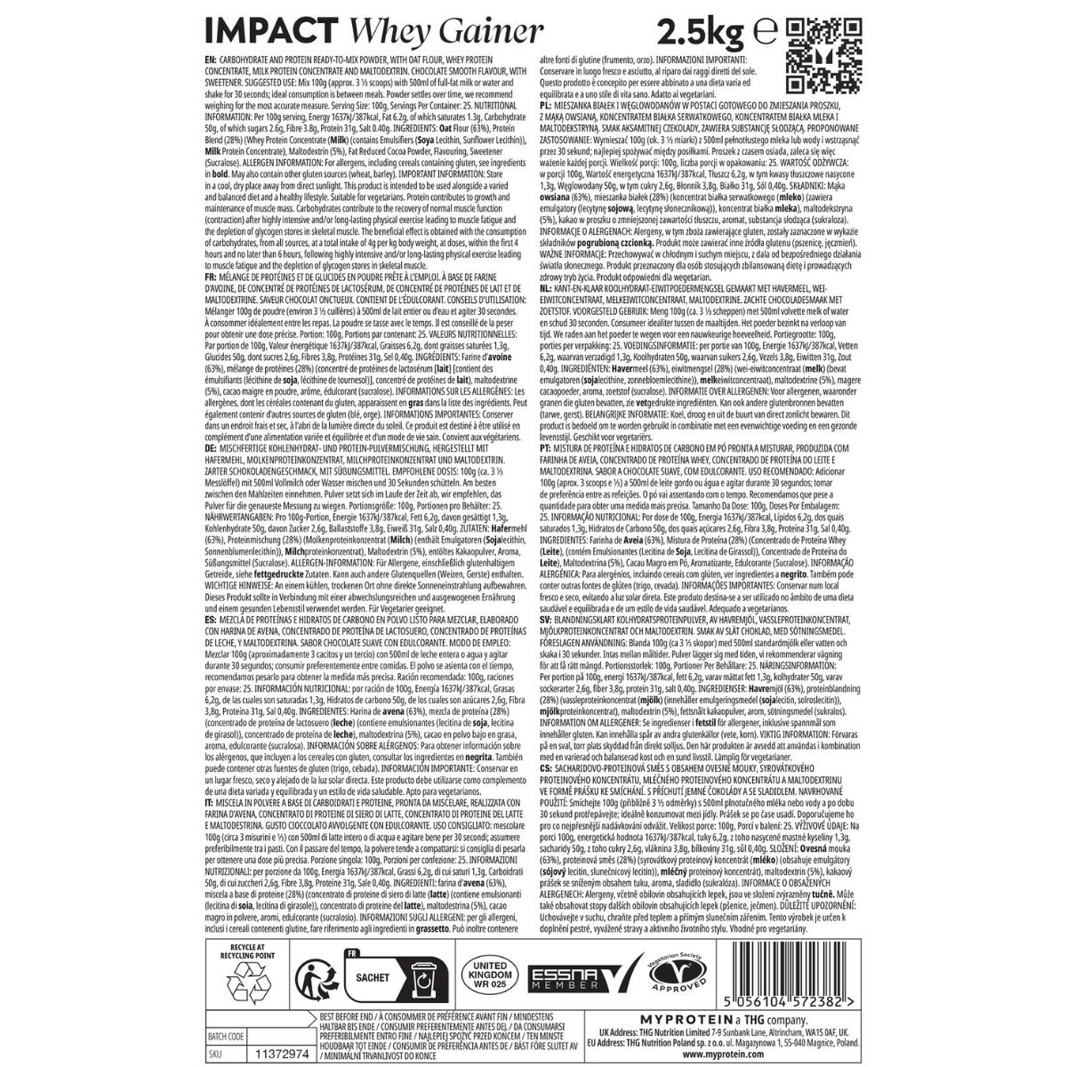 MyProtein - Impact Weight Gainer Powder - Picture 3 of 8